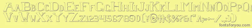 ChardinDoihleShadow Font – Gray Fonts on Yellow Background