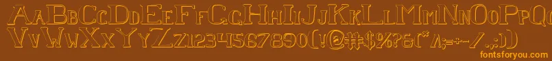 ChardinDoihleShadow Font – Orange Fonts on Brown Background