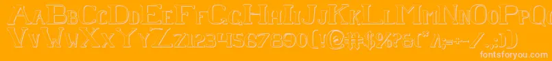 ChardinDoihleShadow Font – Pink Fonts on Orange Background