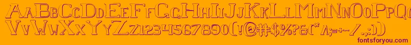 ChardinDoihleShadow Font – Purple Fonts on Orange Background