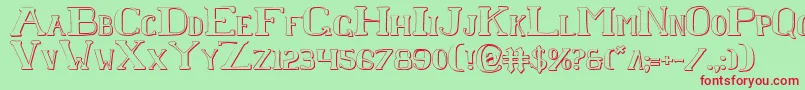 ChardinDoihleShadow Font – Red Fonts on Green Background