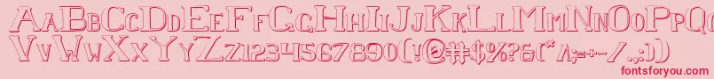 ChardinDoihleShadow Font – Red Fonts on Pink Background