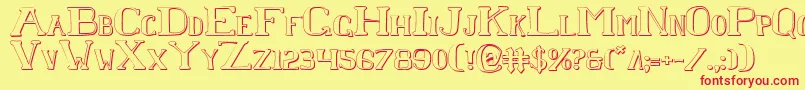 ChardinDoihleShadow Font – Red Fonts on Yellow Background