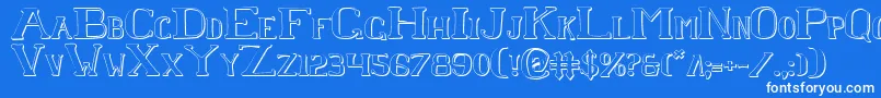 ChardinDoihleShadow Font – White Fonts on Blue Background