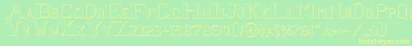 ChardinDoihleShadow Font – Yellow Fonts on Green Background