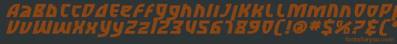 Шрифт SfRetroesqueBoldItalic – коричневые шрифты на чёрном фоне