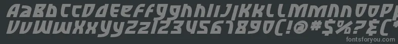 フォントSfRetroesqueBoldItalic – 黒い背景に灰色の文字