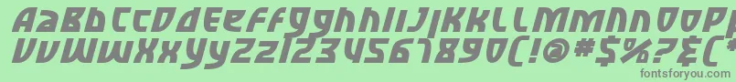 フォントSfRetroesqueBoldItalic – 緑の背景に灰色の文字