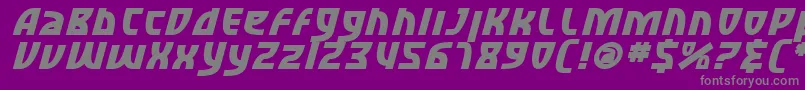 フォントSfRetroesqueBoldItalic – 紫の背景に灰色の文字