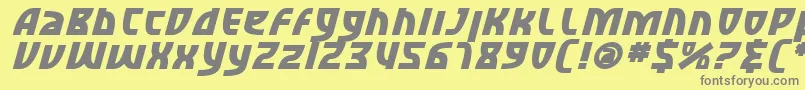 フォントSfRetroesqueBoldItalic – 黄色の背景に灰色の文字