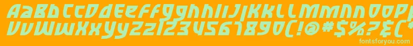 SfRetroesqueBoldItalic-Schriftart – Grüne Schriften auf orangefarbenem Hintergrund