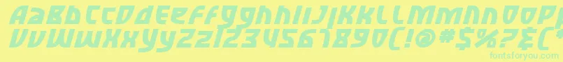 SfRetroesqueBoldItalic Font – Green Fonts on Yellow Background