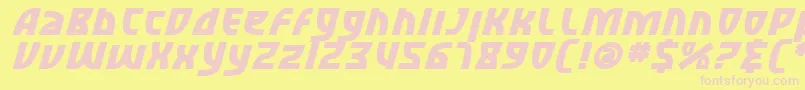 SfRetroesqueBoldItalic Font – Pink Fonts on Yellow Background