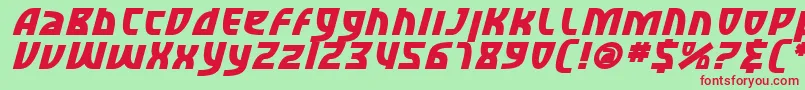 SfRetroesqueBoldItalic Font – Red Fonts on Green Background