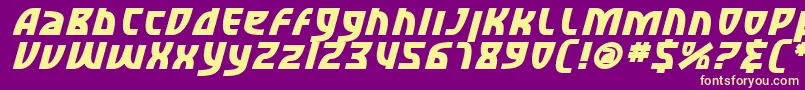 SfRetroesqueBoldItalic Font – Yellow Fonts on Purple Background