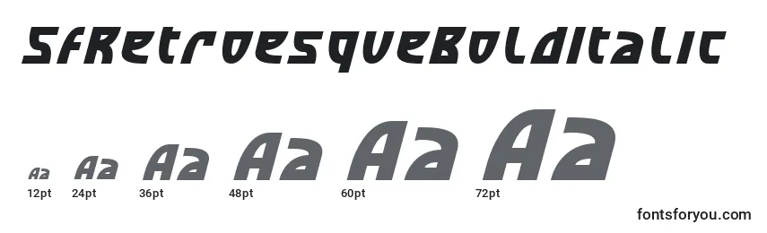 SfRetroesqueBoldItalic Font Sizes