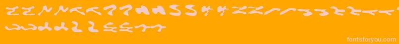Camouflage Font – Pink Fonts on Orange Background