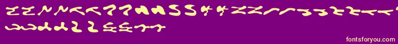 Camouflage Font – Yellow Fonts on Purple Background