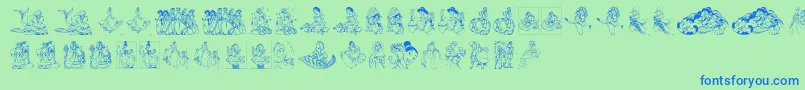 Police Princes – polices bleues sur fond vert