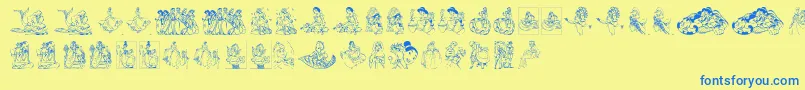 Princes Font – Blue Fonts on Yellow Background