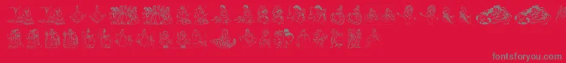 Princes Font – Gray Fonts on Red Background
