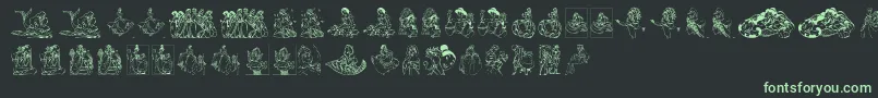 Princes-Schriftart – Grüne Schriften auf schwarzem Hintergrund