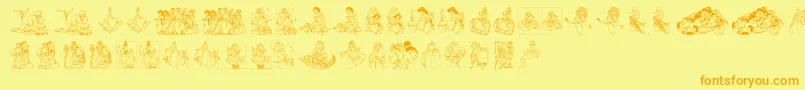 Princes Font – Orange Fonts on Yellow Background