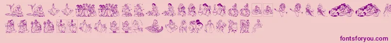 Princes Font – Purple Fonts on Pink Background