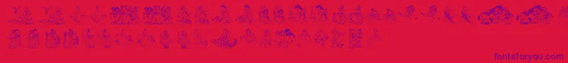 Princes-Schriftart – Violette Schriften auf rotem Hintergrund