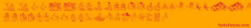 Princes Font – Red Fonts on Orange Background