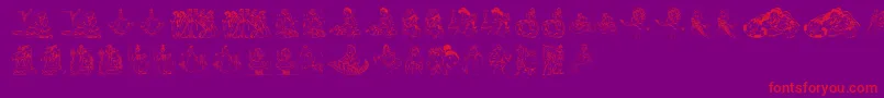 Princes-fontti – punaiset fontit violetilla taustalla
