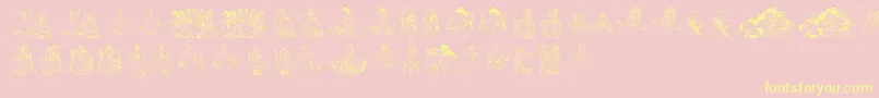 Princes-Schriftart – Gelbe Schriften auf rosa Hintergrund