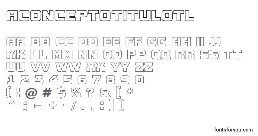 Schriftart AConceptotitulotl – Alphabet, Zahlen, spezielle Symbole