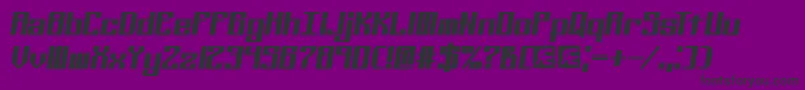 Kalibers-fontti – mustat fontit violetilla taustalla