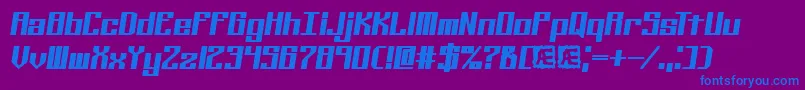 フォントKalibers – 紫色の背景に青い文字