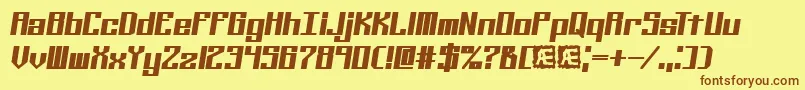 Шрифт Kalibers – коричневые шрифты на жёлтом фоне