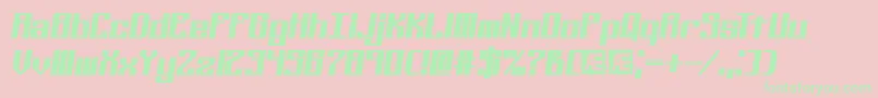 フォントKalibers – ピンクの背景に緑の文字
