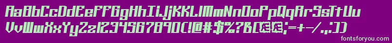 フォントKalibers – 紫の背景に緑のフォント
