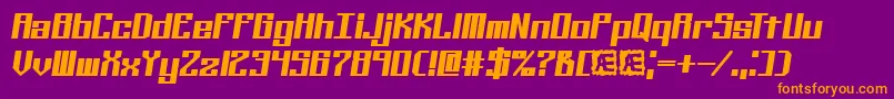 フォントKalibers – 紫色の背景にオレンジのフォント