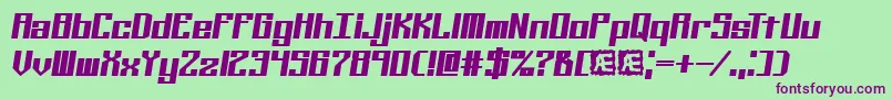 Шрифт Kalibers – фиолетовые шрифты на зелёном фоне
