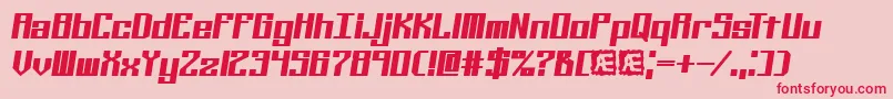フォントKalibers – ピンクの背景に赤い文字