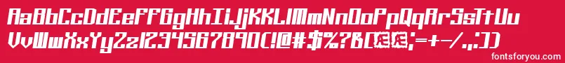 フォントKalibers – 赤い背景に白い文字