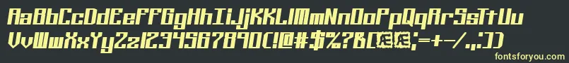 フォントKalibers – 黒い背景に黄色の文字