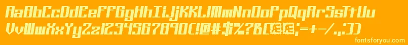 Kalibers-fontti – keltaiset fontit oranssilla taustalla
