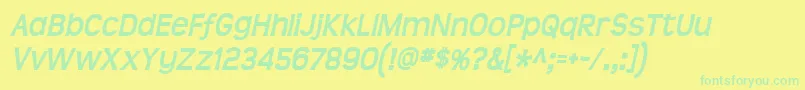 TeenBoldItalic Font – Green Fonts on Yellow Background