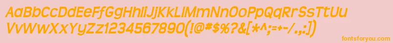 Weitere Informationen zur TeenBoldItalic-Schriftart TeenBoldItalic-Schriftart – Orangefarbene Schriften auf rosa Hintergrund