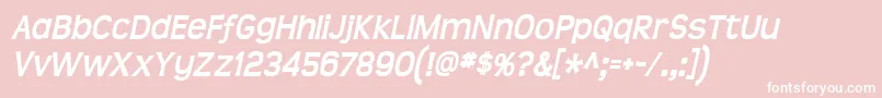 TeenBoldItalic Font – White Fonts on Pink Background