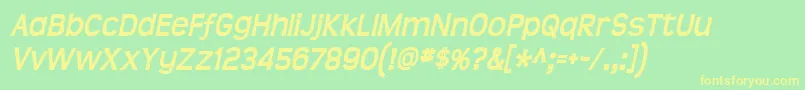 TeenBoldItalic Font – Yellow Fonts on Green Background