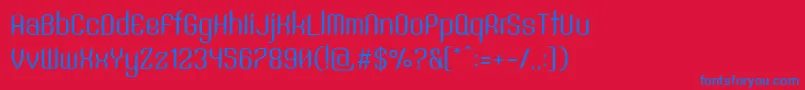 SntAnouvongRegular Font – Blue Fonts on Red Background