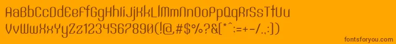 SntAnouvongRegular-Schriftart – Braune Schriften auf orangefarbenem Hintergrund